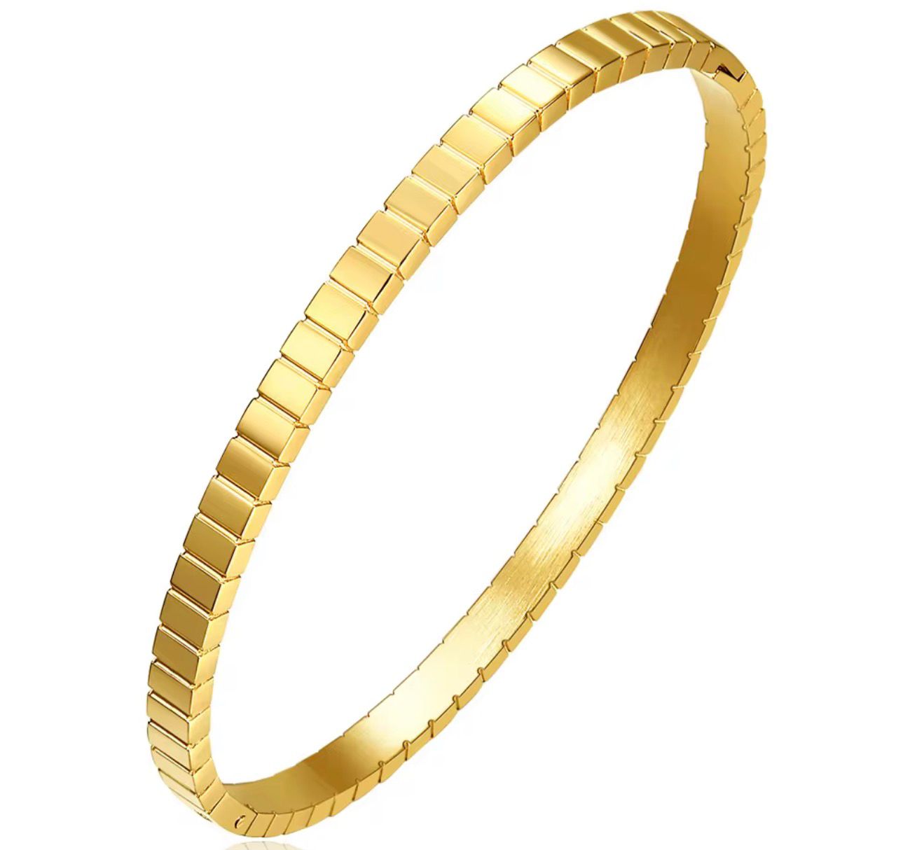 Gold Segmented Bangle Bracelet